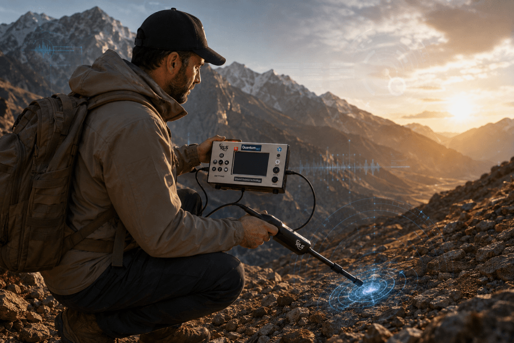 کاوش با فلزیاب کوانتوم M2 در محیط کوهستانی
